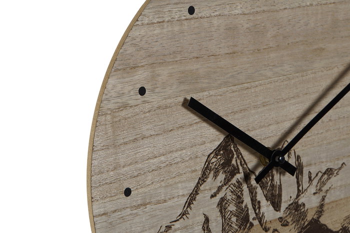 DKD Home Decor Reloj de Pared Estilo Alpino Negro Mdf 30 x 1.5 x 30 cm