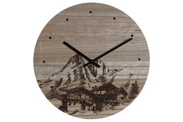 DKD Home Decor Reloj de Pared Estilo Alpino Negro Mdf 30 x 1.5 x 30 cm