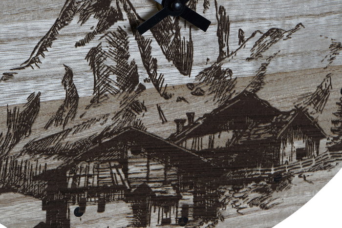 DKD Home Decor Reloj de Pared Estilo Alpino Negro Mdf 30 x 1.5 x 30 cm