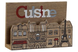 DKD Home Decor Servilletero Cuisine Paris Cottage Multicolor 11 x 5 x 16 cm