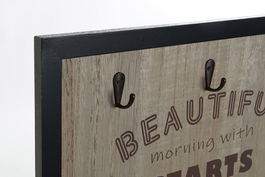 DKD Home Decor Perchero Pared Vintage Marron Negro 3 x 41 x 41 cm