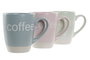 DKD Home Decor Mug Pasteles lianfeng Rosa Verde Gres Set de 6 piezas Apto microondas y lavavajillas