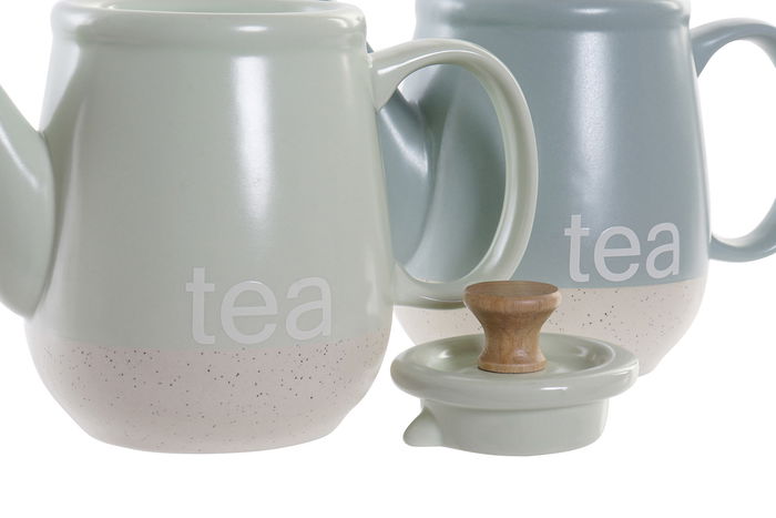 DKD Home Decor Pasteles lianfeng Tetera Verde Menta y Azul Gres 12 x 16.5 x 22.5 cm (2 Unidades) DKD Home Decor Pasteles lianfeng Tetera Verde Menta y Azul Gres 12 x 16.5 x 22.5 cm (2 Unidades)