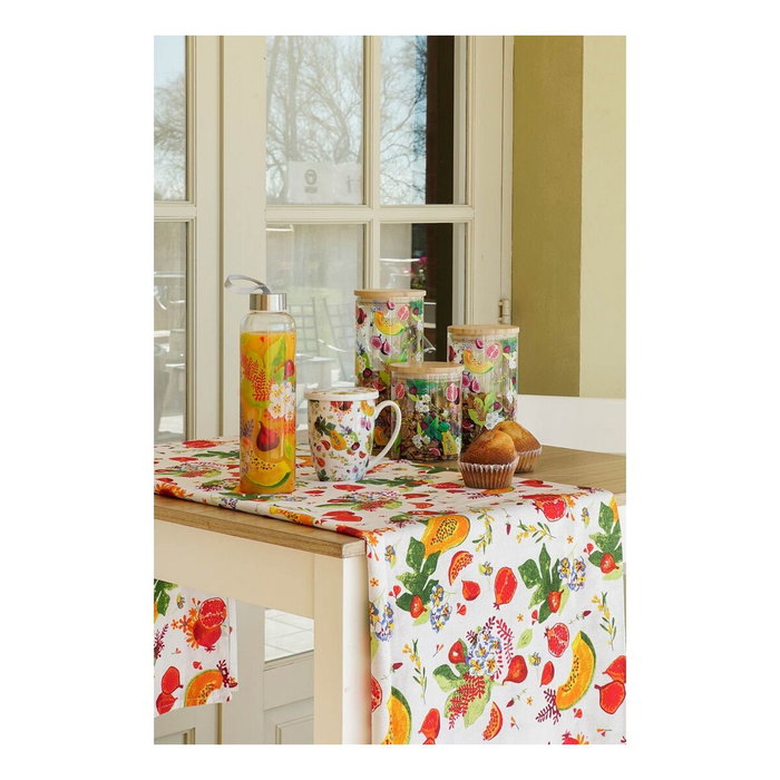 Mantel y servilletas DKD Home Decor LC-179877 Papaya 150 x 250 x 0,5 cm Multicolor (9 pcs)