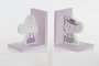 DKD Home Decor Sujetalibros infantil ratón MDF Rosa y Azul 9.5 x 14.5 x 12.5 cm (2 Unidades)