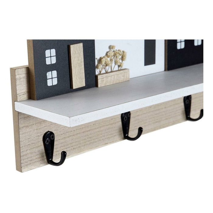 DKD Home Decor Estantería de Pared MDF con Perchero X4 Natural DKD Home Decor Estantería de Pared MDF con Perchero X4 Natural