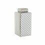 DKD Home Decor Jarrón de Porcelana Blanco y Dorado SCRAT 14,5x14,5x30 cm