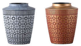 DKD Home Decor Set de 2 Jarrones Orientales de Resina Dorado con Colores Surtidos