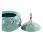DKD Home Decor Joyero de Porcelana Turquesa con Tapa Cromado