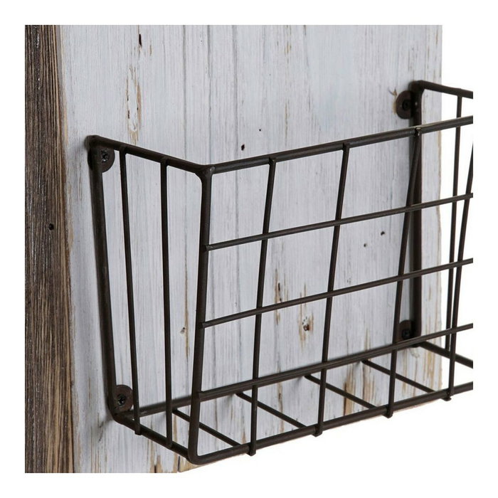 DKD Home Decor Revistero Atlantico Marron Blanco 57 x 10 x 40 cm Paulownia y Metal