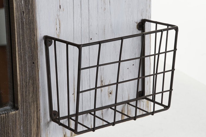 DKD Home Decor Revistero Atlantico Marron Blanco 57 x 10 x 40 cm Paulownia y Metal