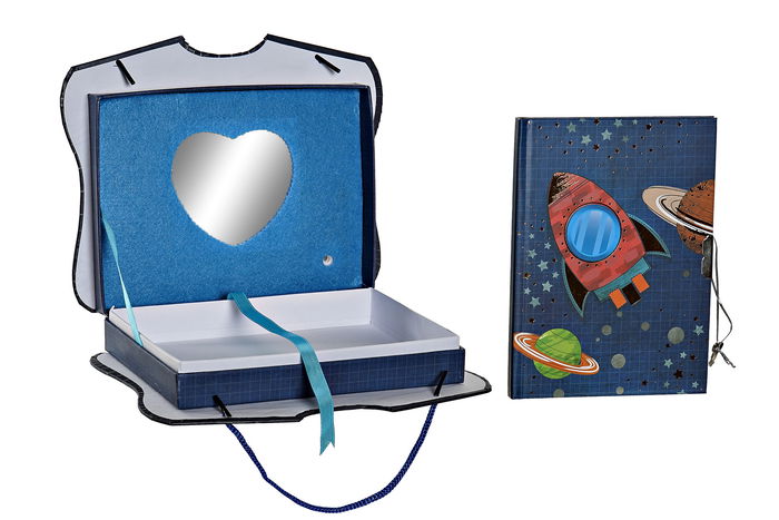 DKD Home Decor Diario Cosmos Azul 5 x 18.3 x 23 cm Papel Carton