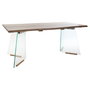 DKD Home Decor Mesa de Comedor MDF y Cristal Marrón 180x90x76 cm