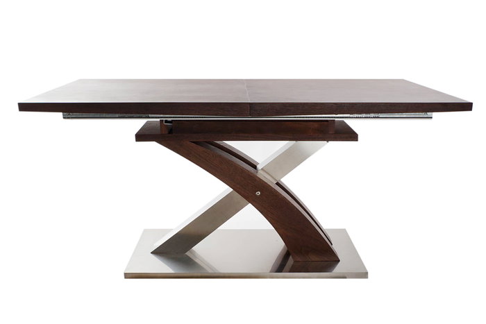 DKD Home Decor Mesa Extensible Marron Oscuro Plateado Acero MDF 90 x 77 x 160 cm