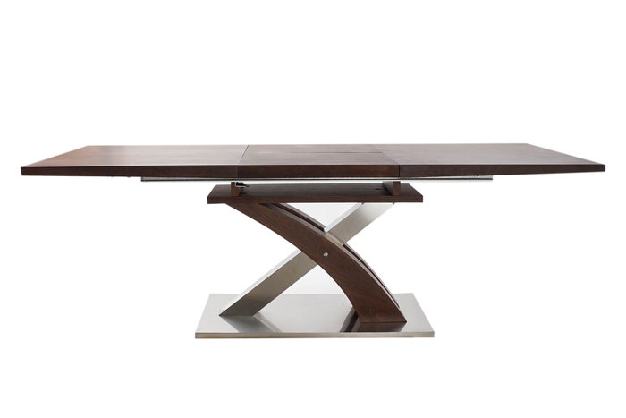 DKD Home Decor Mesa Extensible Marron Oscuro Plateado Acero MDF 90 x 77 x 160 cm