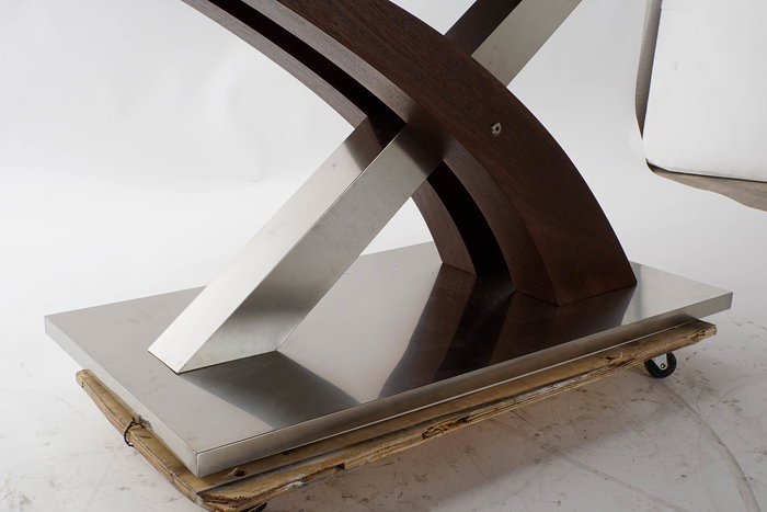 DKD Home Decor Mesa Extensible Marron Oscuro Plateado Acero MDF 90 x 77 x 160 cm