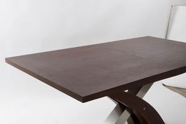 DKD Home Decor Mesa Extensible Marron Oscuro Plateado Acero MDF 90 x 77 x 160 cm