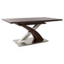 DKD Home Decor Mesa de Comedor Extensible 160x90x77 cm Marrón Oscuro y Plateado