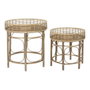 DKD Home Decor Juego de 2 Mesitas Auxiliares de Ratán Natural