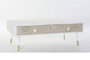 DKD Home Decor Mesa Centro Abeto Mandala Marrón Claro y Blanco 120x65x42