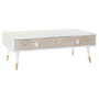 DKD Home Decor Mesa Centro Indio Madera Clara Blanca 120x65x42 cm 4 Cajones Mandala