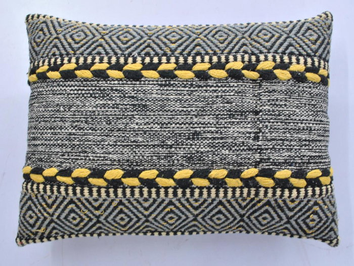 DKD Home Decor Sillón Indio Negro Blanco 65 x 90 x 74 cm Algodón Hierro