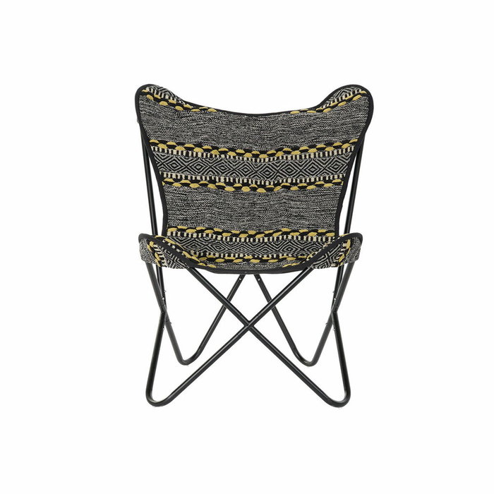 DKD Home Decor Sillón de Algodón y Hierro Mariposa Negro