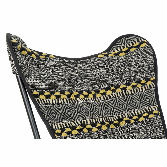 DKD Home Decor Sillón de Algodón y Hierro Mariposa Negro
