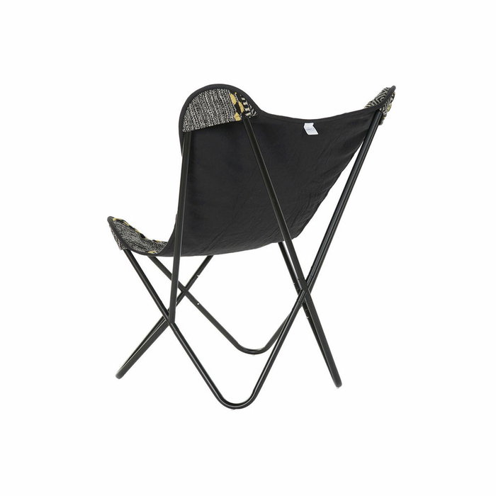 DKD Home Decor Sillón de Algodón y Hierro Mariposa Negro