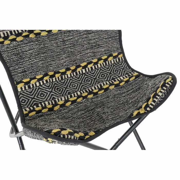 DKD Home Decor Sillón de Algodón y Hierro Mariposa Negro