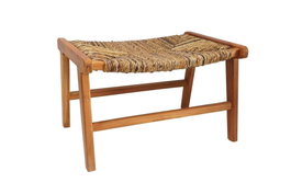 DKD Home Decor Descalzadora Alpino Teca y Fibra Natural Marron Claro 47 x 40 x 65 cm