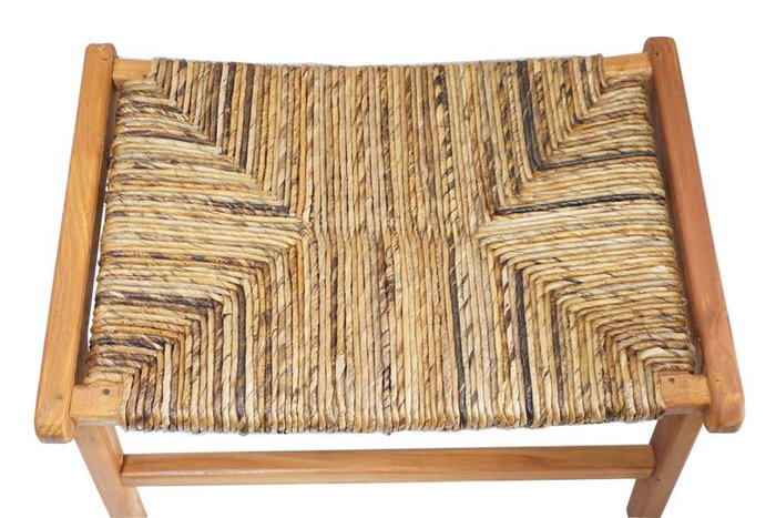 DKD Home Decor Descalzadora Alpino Teca y Fibra Natural Marron Claro 47 x 40 x 65 cm