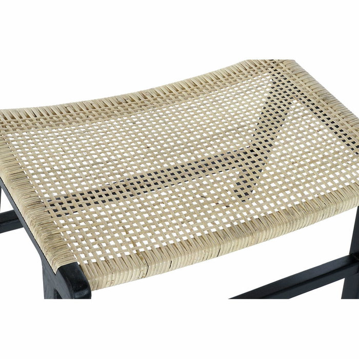 DKD Home Decor Descalzadora de Teca y Ratán Negro