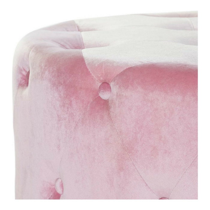 DKD Home Decor Set de 2 Reposapiés de Terciopelo Rosa