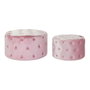 DKD Home Decor Set de 2 Reposapiés de Terciopelo Rosa