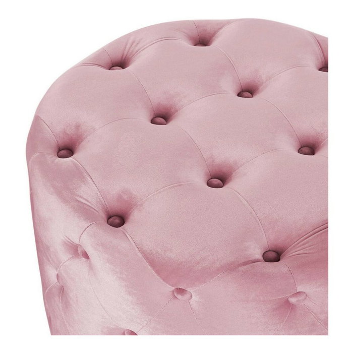 DKD Home Decor Set de 2 Reposapiés de Terciopelo Rosa