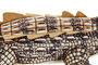 DKD Home Decor Peluche Cocodrilo Marron 46 x 22 x 8 cm