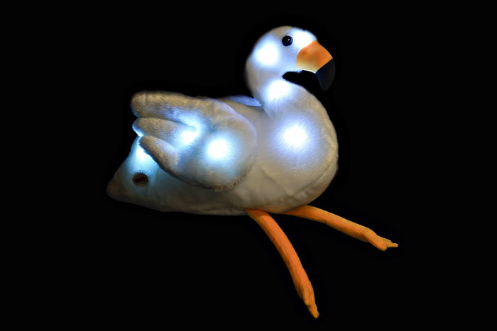 DKD Home Decor Peluche Flamenco Blanco Rosa LED 25 x 27 x 34 cm (2 Unidades)