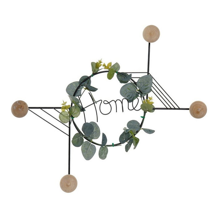 DKD Home Decor Perchero de Pared Metal Negro