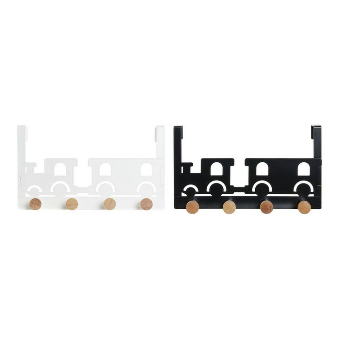 DKD Home Decor Perchero de Metal con 4 Colgadores, Negro y Blanco DKD Home Decor Perchero de Metal con 4 Colgadores, Negro y Blanco