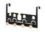 DKD Home Decor Perchero de Metal con 4 Colgadores, Negro y Blanco