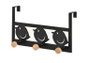 DKD Home Decor Perchero de Metal con 3 Colgadores, Negro y Blanco