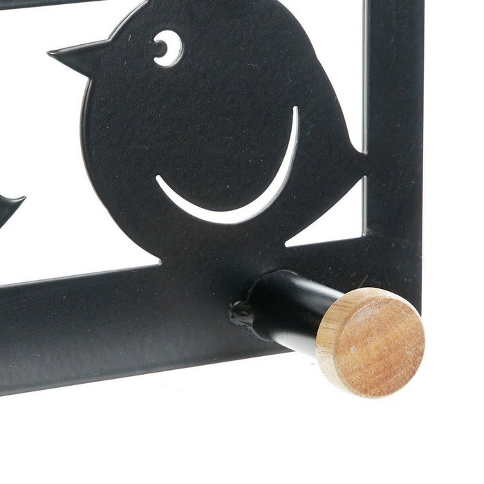 DKD Home Decor Perchero de Metal con 3 Colgadores, Negro y Blanco DKD Home Decor Perchero de Metal con 3 Colgadores, Negro y Blanco