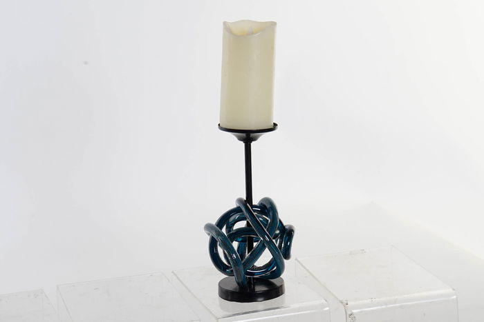 DKD Home Decor Portavelas Azul 13 x 25 x 13 cm