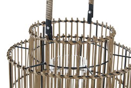 DKD Home Decor Portavela 47 Bambú Metal Natural 30 x 32 x 30 cm