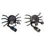 DKD Home Decor Reloj de Sobremesa de Hierro Cangrejo, Pack de 2 unidades, Azul y Plateado