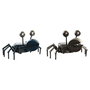 DKD Home Decor Reloj de Sobremesa de Hierro Cangrejo, Pack de 2 unidades, Azul y Plateado