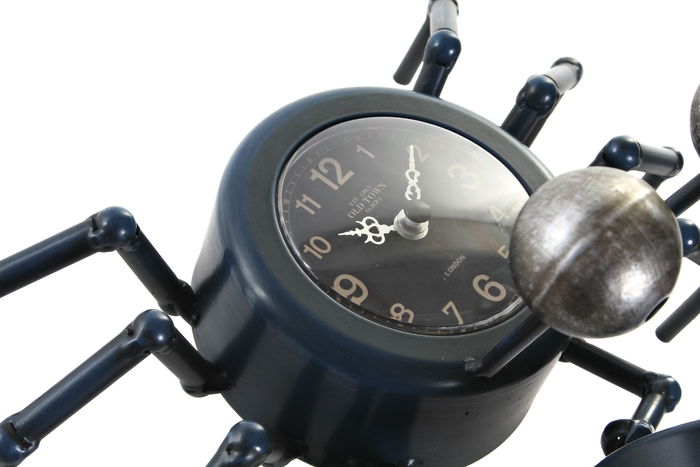 DKD Home Decor Reloj Sobremesa Vintage Azul Plateado 22 x 14 x 23 cm (2 Unidades)