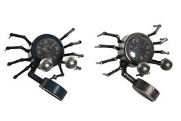 DKD Home Decor Reloj Sobremesa Vintage Azul Plateado 22 x 14 x 23 cm (2 Unidades)