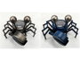 DKD Home Decor Reloj de Sobremesa de Hierro Cangrejo, Pack de 2 unidades, Azul y Plateado